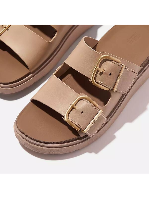FitFlop Women's GEN-FF Buckle Two-Bar Leather Slides - Classic Beige Image 3