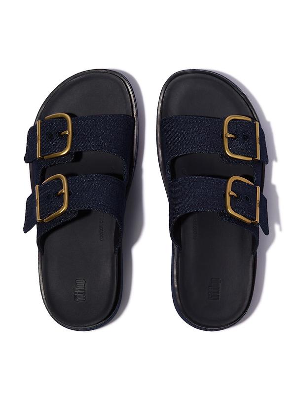 FitFlop Women's GEN-FF Max Buckle Two-Bar Denim Slides - Dark Denim Image 3