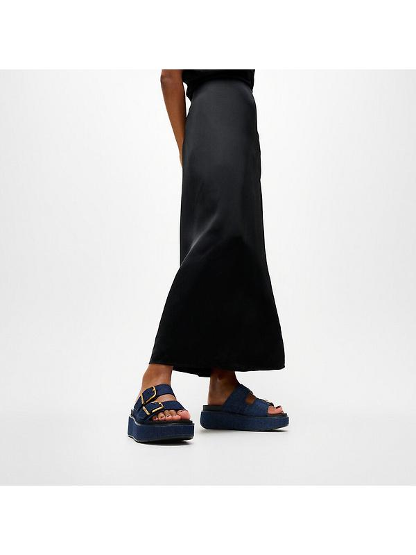 FitFlop Women's GEN-FF Max Buckle Two-Bar Denim Slides - Dark Denim Image 2