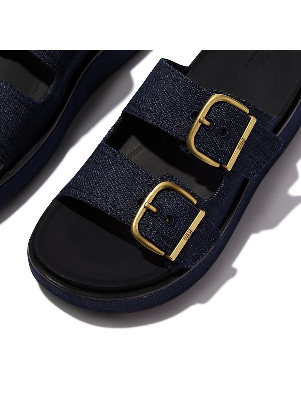FitFlop Women's GEN-FF Max Buckle Two-Bar Denim Slides - Dark Denim Image 4
