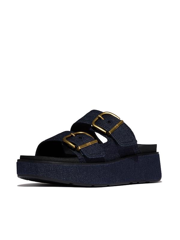 FitFlop Women's GEN-FF Max Buckle Two-Bar Denim Slides - Dark Denim Image 5