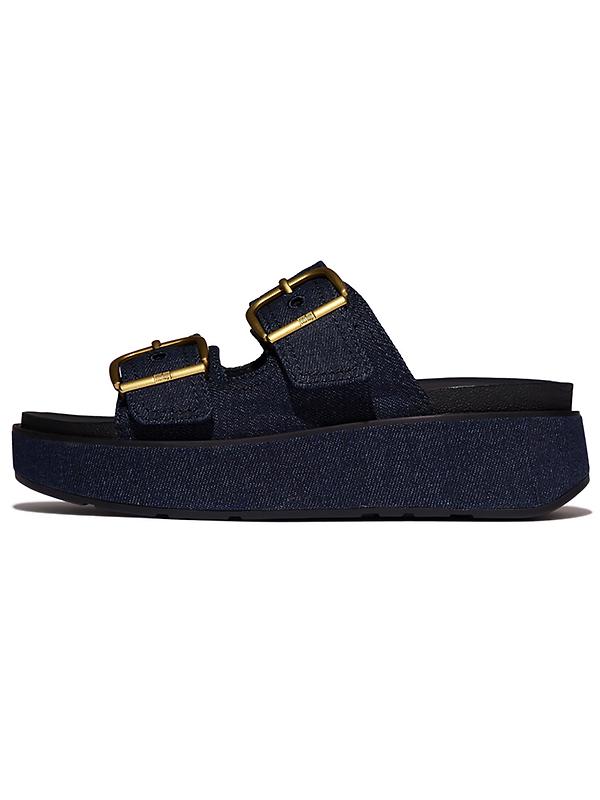 FitFlop Women's GEN-FF Max Buckle Two-Bar Denim Slides - Dark Denim Image 8