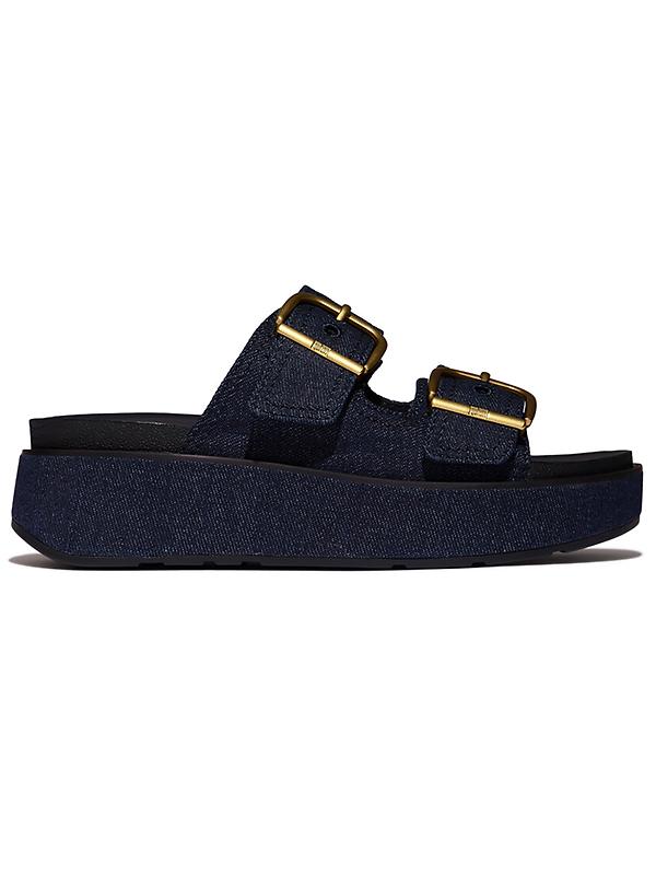 FitFlop Women's GEN-FF Max Buckle Two-Bar Denim Slides - Dark Denim Image 1