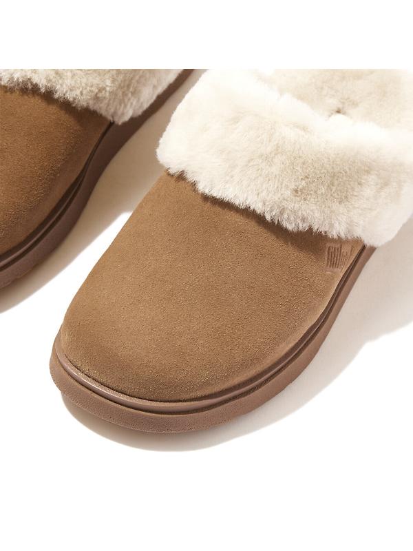 FitFlop Women's GEN-FF Shearling Suede Slippers - Desert Tan Image 5
