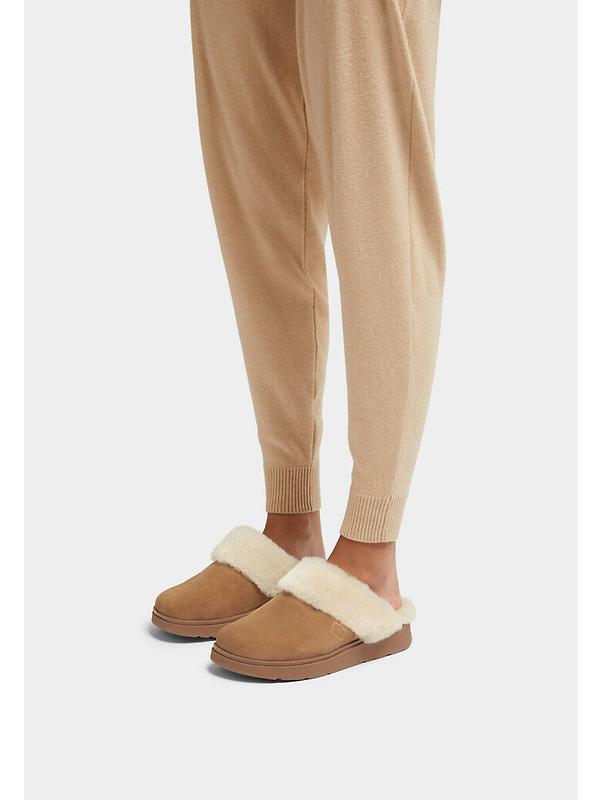 FitFlop Women's GEN-FF Shearling Suede Slippers - Desert Tan Image 2