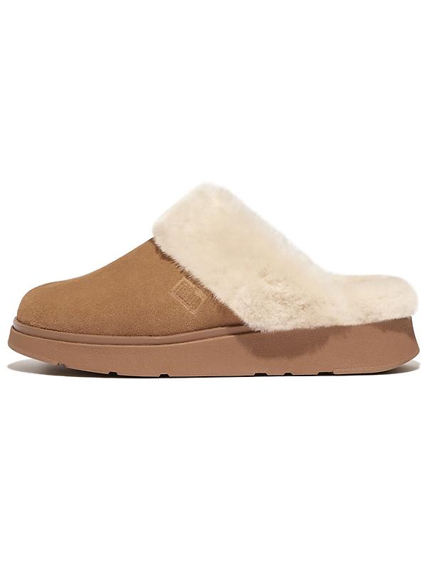 FitFlop Women's GEN-FF Shearling Suede Slippers - Desert Tan Image 1