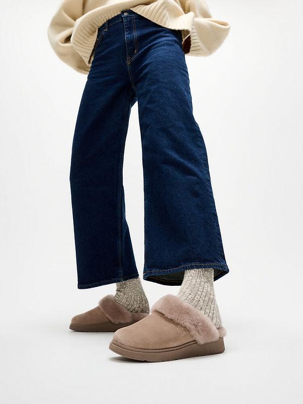 FitFlop Women's GEN-FF Shearling Suede Slippers - Taupe Image 4