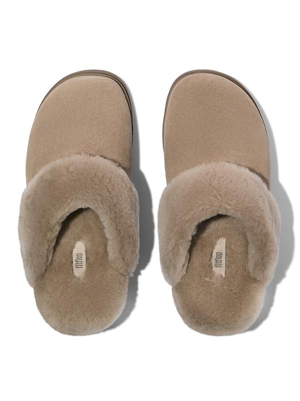 FitFlop Women's GEN-FF Shearling Suede Slippers - Taupe Image 5