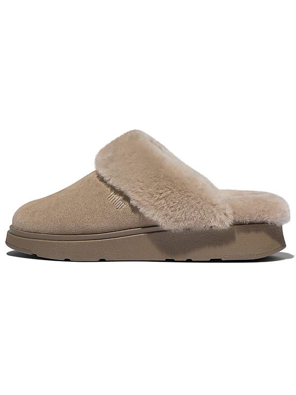 FitFlop Women's GEN-FF Shearling Suede Slippers - Taupe Image 2