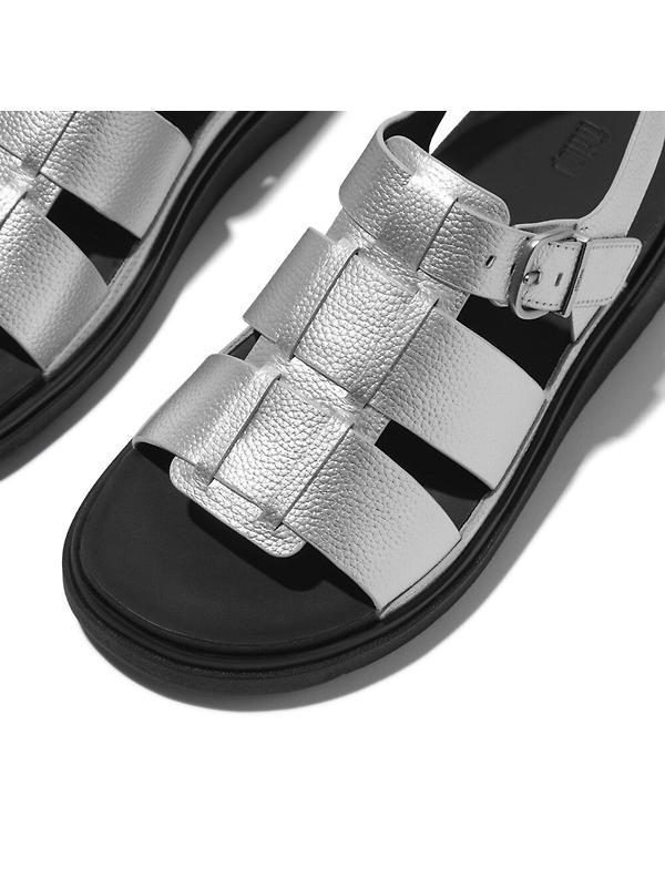 FitFlop Women's GEN-FF Tumbled-Leather Fisherman Sandals - Silver Image 3