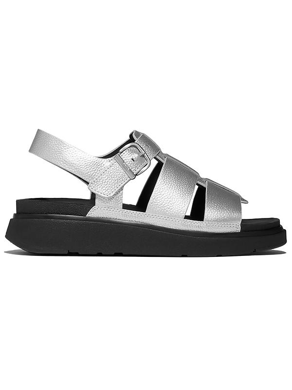 FitFlop Women's GEN-FF Tumbled-Leather Fisherman Sandals - Silver Image 1