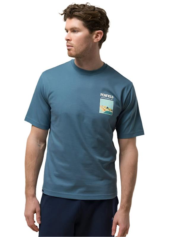 Penfield Men's Block Landscape Graphic T-Shirt - Blue Image 1