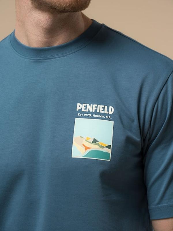 Penfield Men's Block Landscape Graphic T-Shirt - Blue Image 5