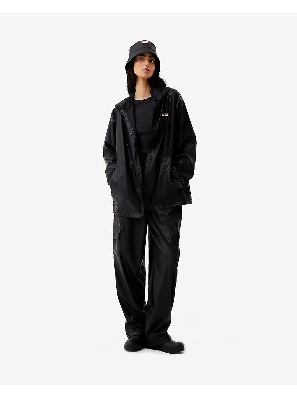 Hunter Unisex Downpour Izzy Pu Hooded Jacket - Black Image 10