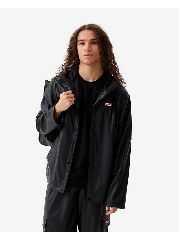 Hunter Unisex Downpour Izzy Pu Hooded Jacket - Black Image 12