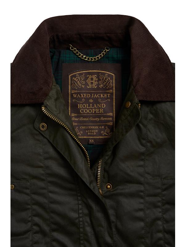 Holland Cooper Women's Classic Waxed Jacket - Dark Olive Image 9