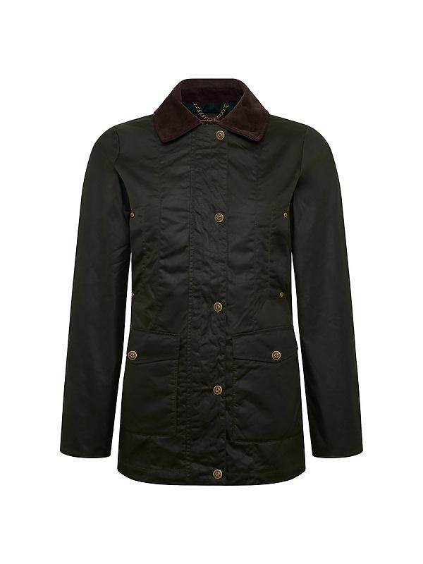 Holland Cooper Women's Classic Waxed Jacket - Dark Olive Image 1