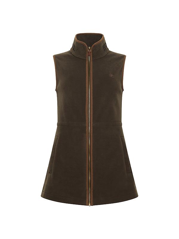 Holland Cooper Women's Country Longline Fleece Gilet - Khaki Image 1