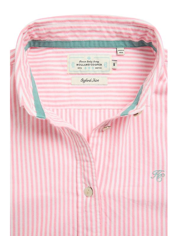Holland Cooper Women's Oxford Shirt - City Pink Stripe Image 7
