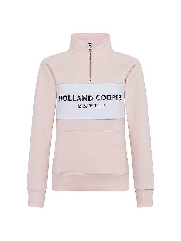 Holland Cooper Women's Sporting Heritage Zip Henley - Pink Product Image