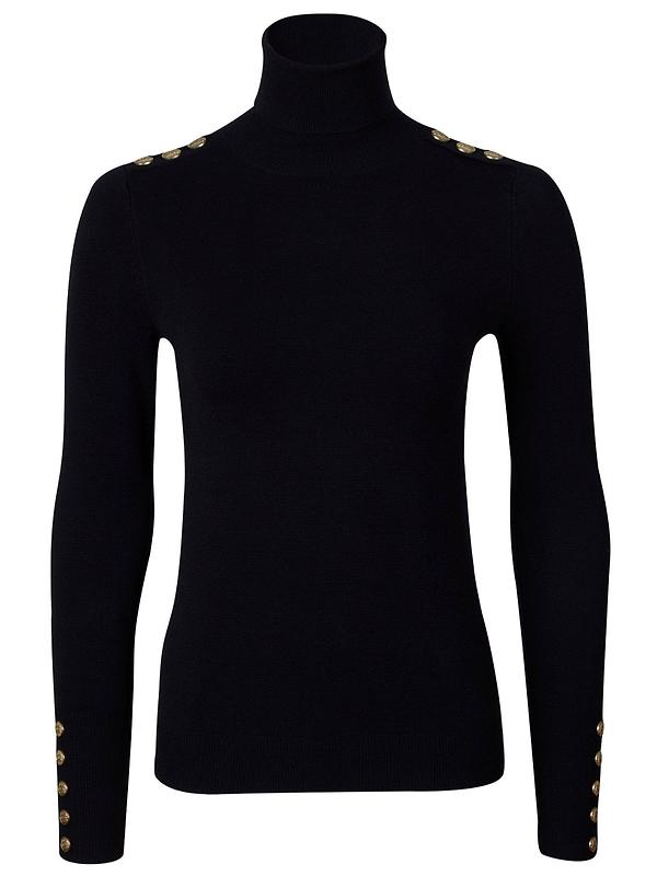 Product image of Holland Cooper Women's Buttoned Knit Roll Neck - Black
