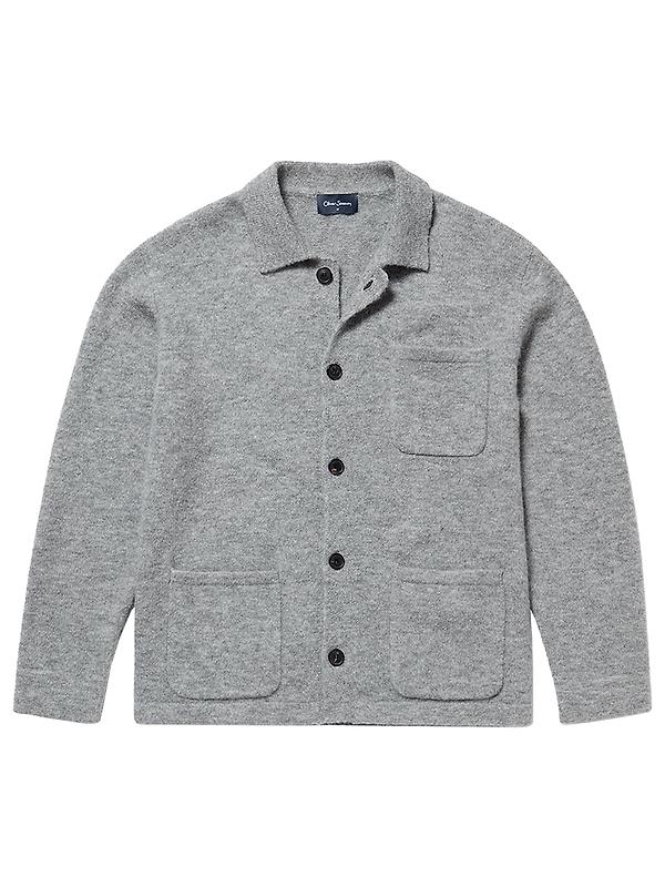 Oliver Sweeney Men's Heywood Alpaca Wool Blend Knitted Shirt - Grey Image 1