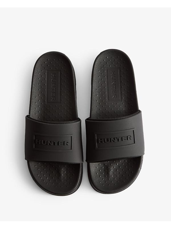 Hunter Unisex Core Embossed Silicone Logo Sliders - Black Image 5