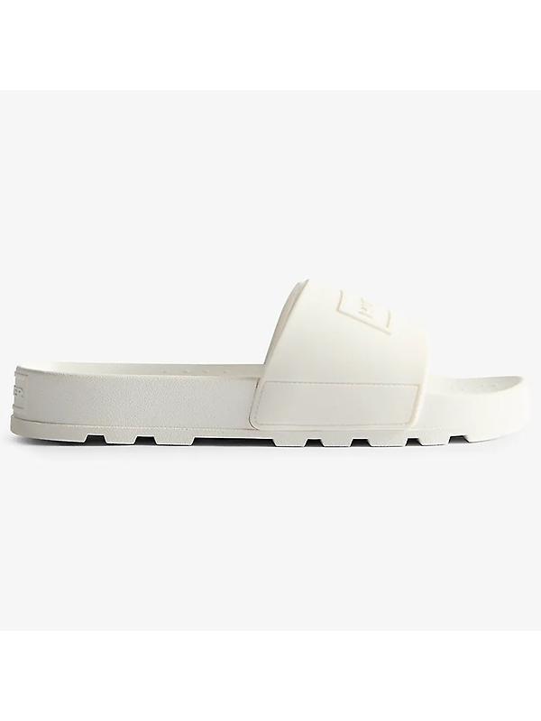 Hunter Unisex Core Embossed Silicon Logo Sliders - Hunter White Product Image