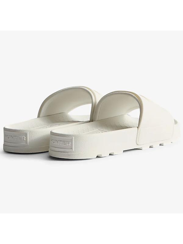 Hunter Unisex Core Embossed Silicon Logo Sliders - Hunter White Image 3