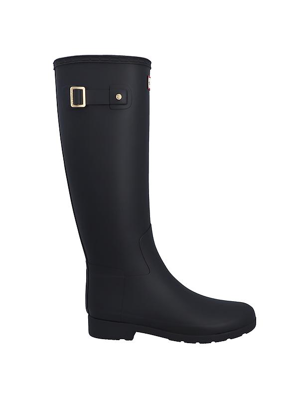 Hunter Women's Refined Gold Trim Tall Wellington Boots - Black Image 1