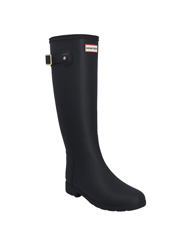 Hunter Women's Refined Gold Trim Tall Wellington Boots - Black Image 2