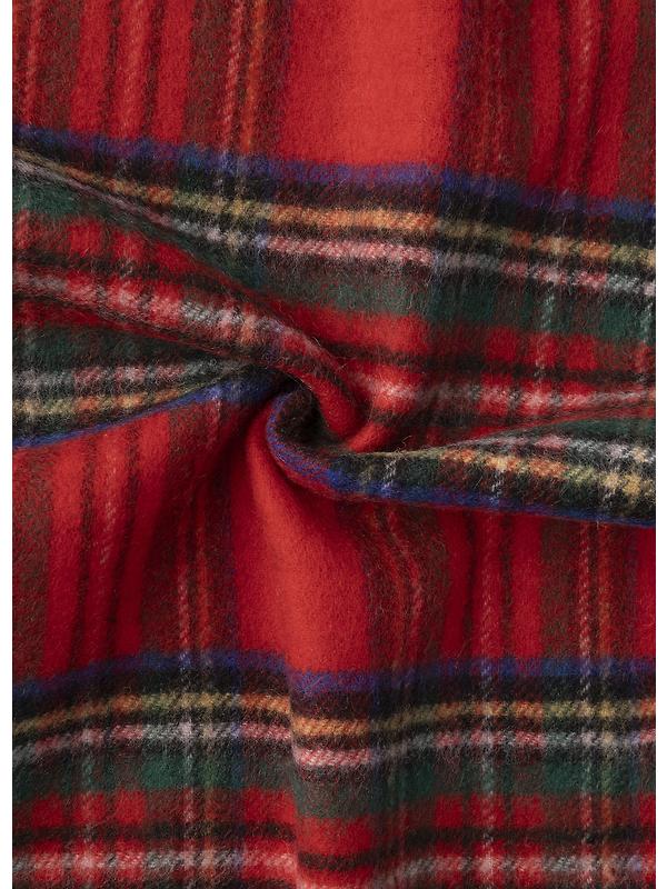 Hackett Men's Cashmere-Wool Logo Plaid Scarf - Red Stewart Tartan Image 3