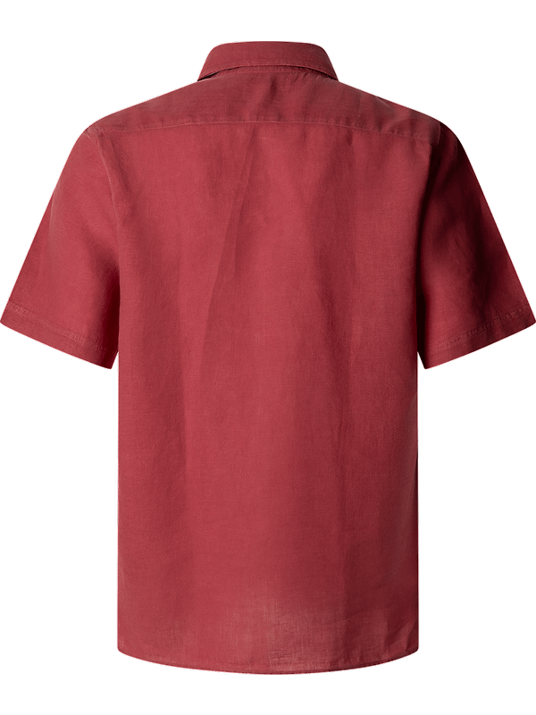 Hackett Men's Linen Short Sleeve Shirt - Cranberry Pink Image 2