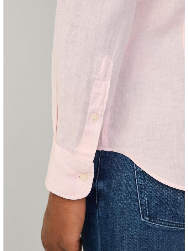 Hackett Men's Tailored Fit Linen Kent Shirt - Summer Pink Image 7