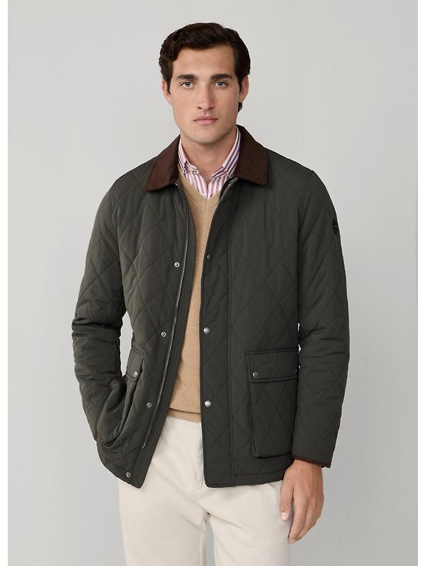 Hackett Men's Quilted Jacket - Deep Green Image 4