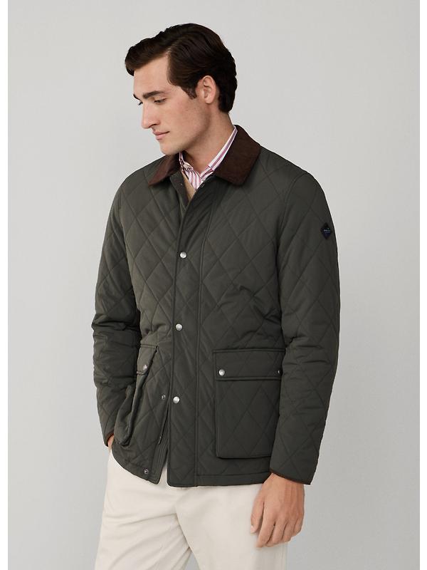 Hackett Men's Quilted Jacket - Deep Green Image 6