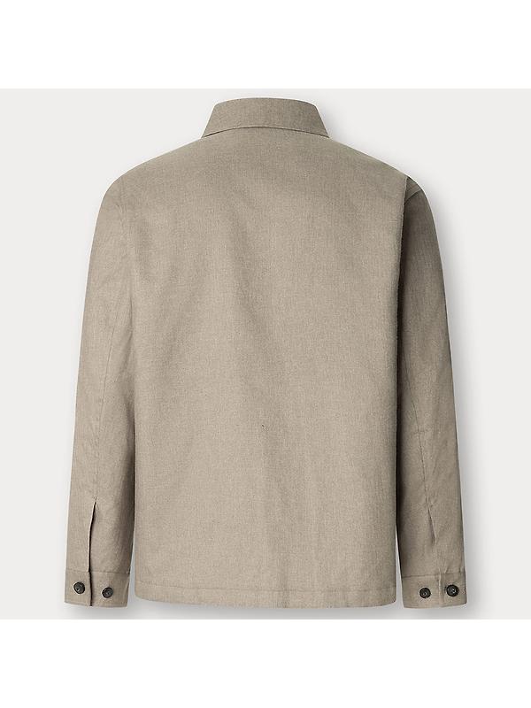 Hackett Men's Herringbone Shirt Jacket - Taupe Beige Image 2