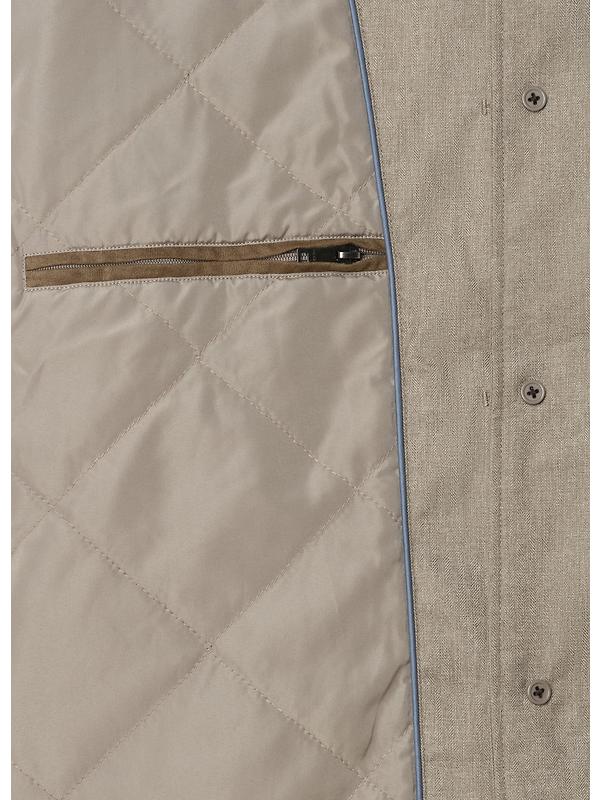 Hackett Men's Herringbone Shirt Jacket - Taupe Beige Image 3