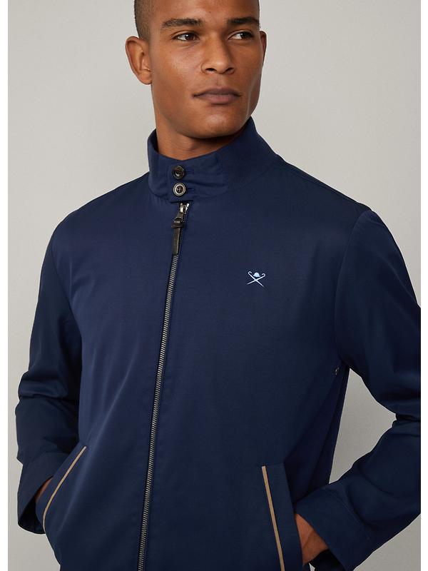 Hackett Men's Cotton Harrington Jacket - Ink Blue Image 4