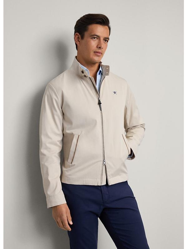 Hackett Men's Cotton Harrington Jacket - Linen Beige Image 3