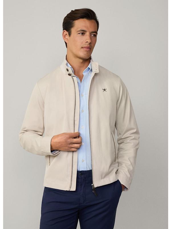 Hackett Men's Cotton Harrington Jacket - Linen Beige Image 4