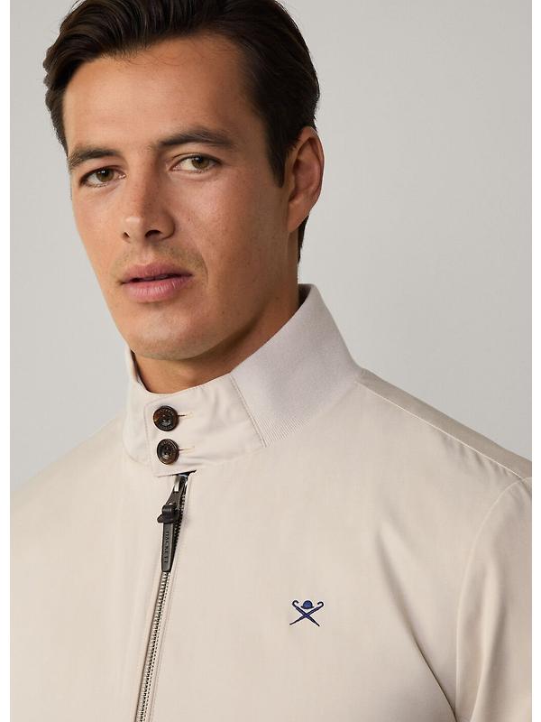 Hackett Men's Cotton Harrington Jacket - Linen Beige Image 5