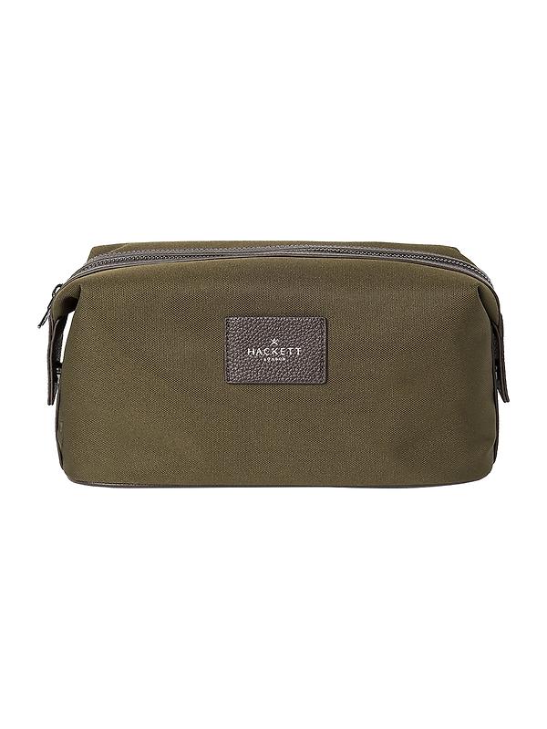 Hackett Men's Hemsby Canvas Washbag - Khaki Green Image 1
