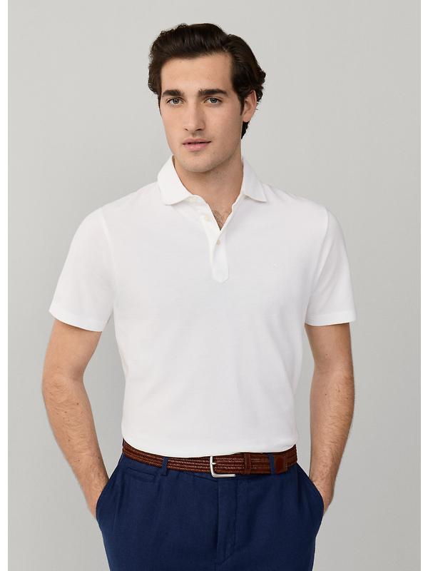 Hackett Men's Classic Fit Short Sleeve Pique Polo Shirt - Optic White Image 2