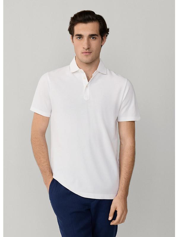 Hackett Men's Classic Fit Short Sleeve Pique Polo Shirt - Optic White Image 3