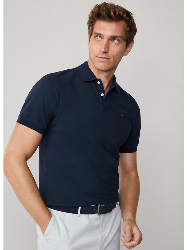 Hackett Men's Slim Fit Short Sleeve Pique Polo Shirt - Navy Image 2