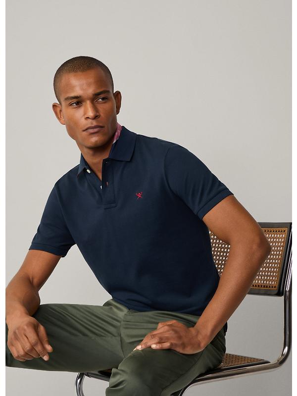 Hackett Men's Slim Fit Short Sleeve Pique Polo Shirt - Navy Image 2