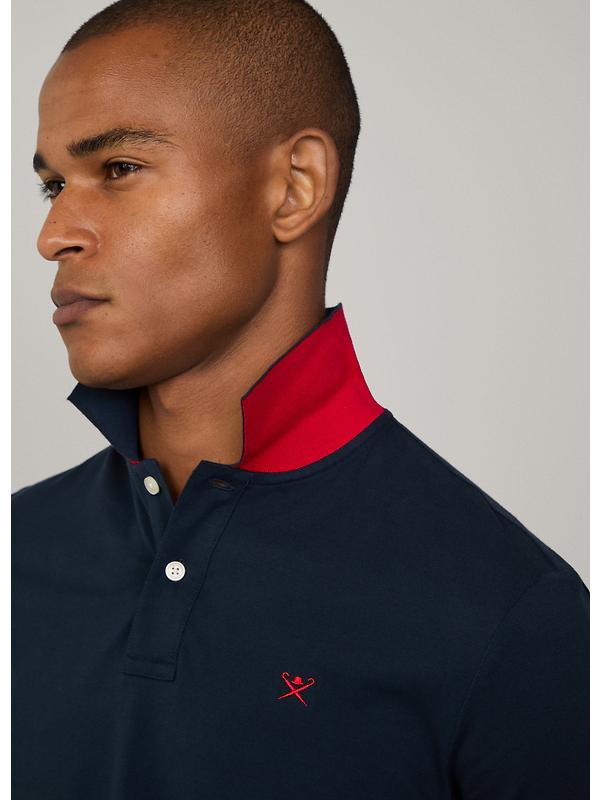 Hackett Men's Slim Fit Short Sleeve Pique Polo Shirt - Navy Image 5