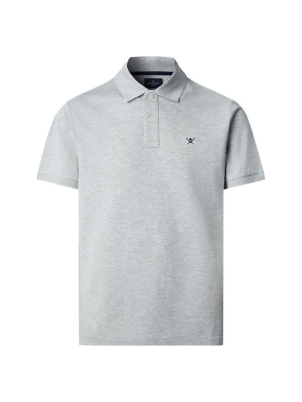 Hackett Men's Slim Fit Short Sleeve Pique Polo Shirt - Light Grey Marl Image 1