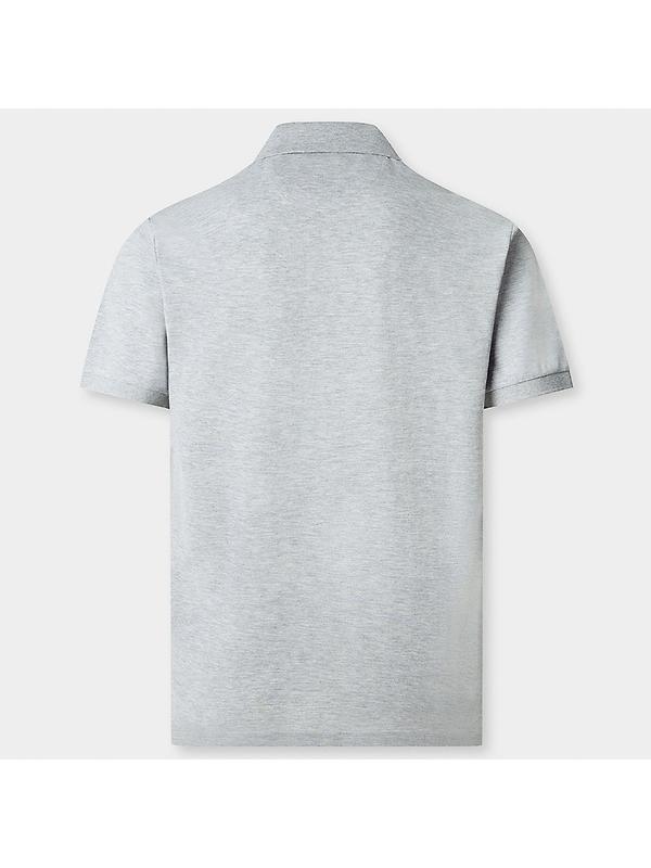 Hackett Men's Slim Fit Short Sleeve Pique Polo Shirt - Light Grey Marl Image 3